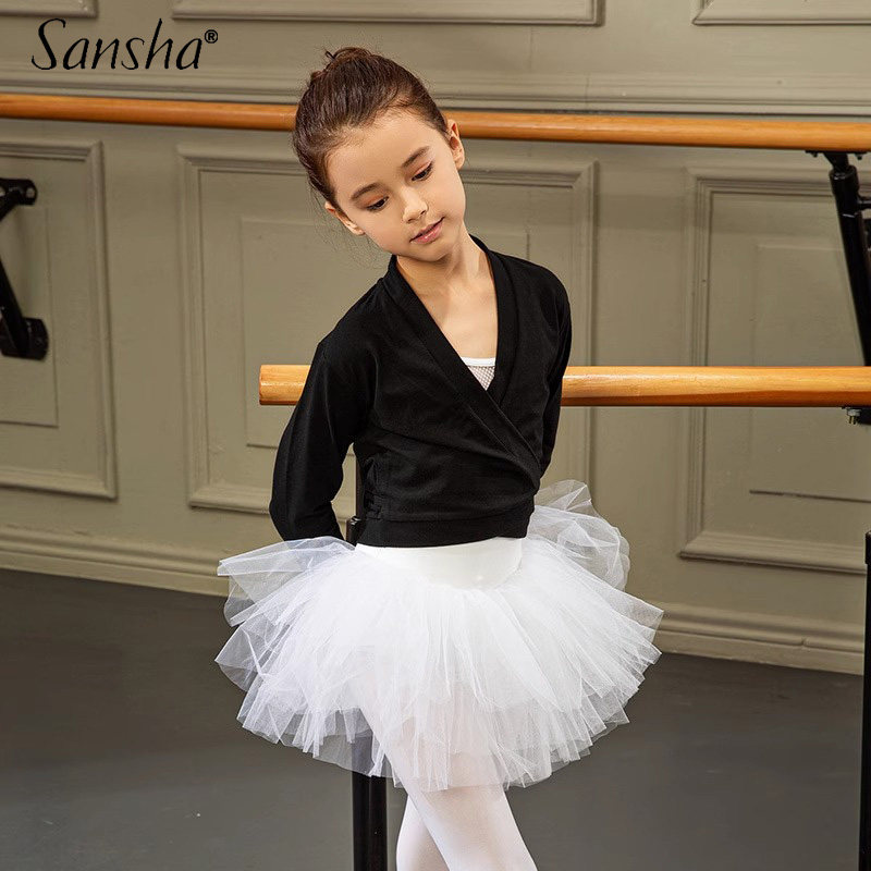 Sansha三沙儿童新款现代芭蕾舞蹈练功服薄款上衣秋冬季保暖小披肩