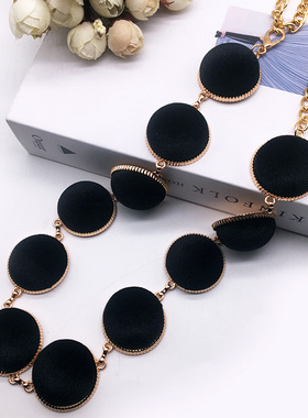 黑色绒球半圆金属链条窗帘装饰绑带简约现代风格窗饰扎带饰品配件