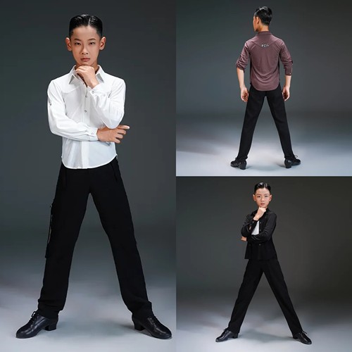 FZS DANCE男童秋季舞蹈拉丁舞训练服练功服男生拉丁衬衫跳舞上衣