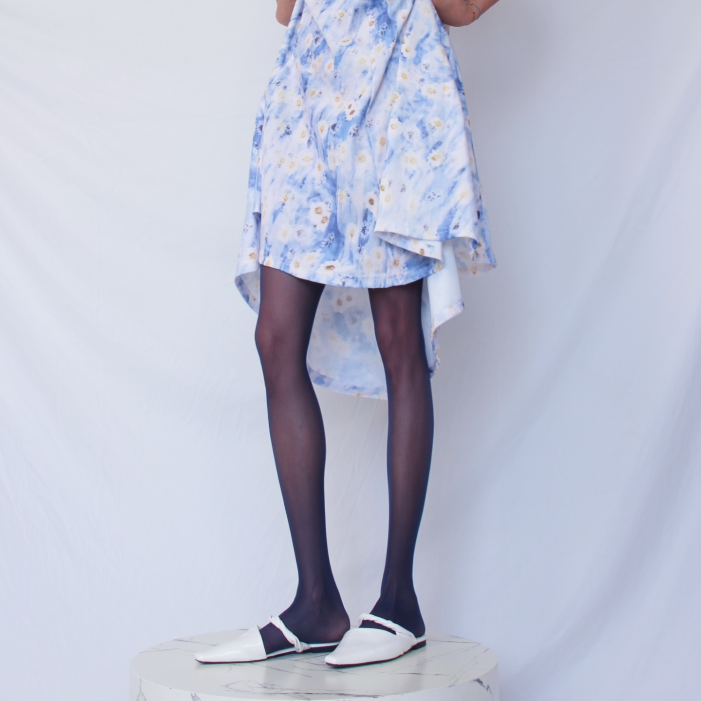 超薄透肉藏蓝色丝袜夏季性感美腿包芯丝滑深蓝藏青色彩色连裤袜女