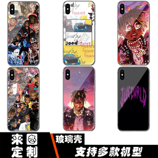嘻哈说唱juice wrld玻璃手机壳适用于欧美歌手创意拼接图案音乐风