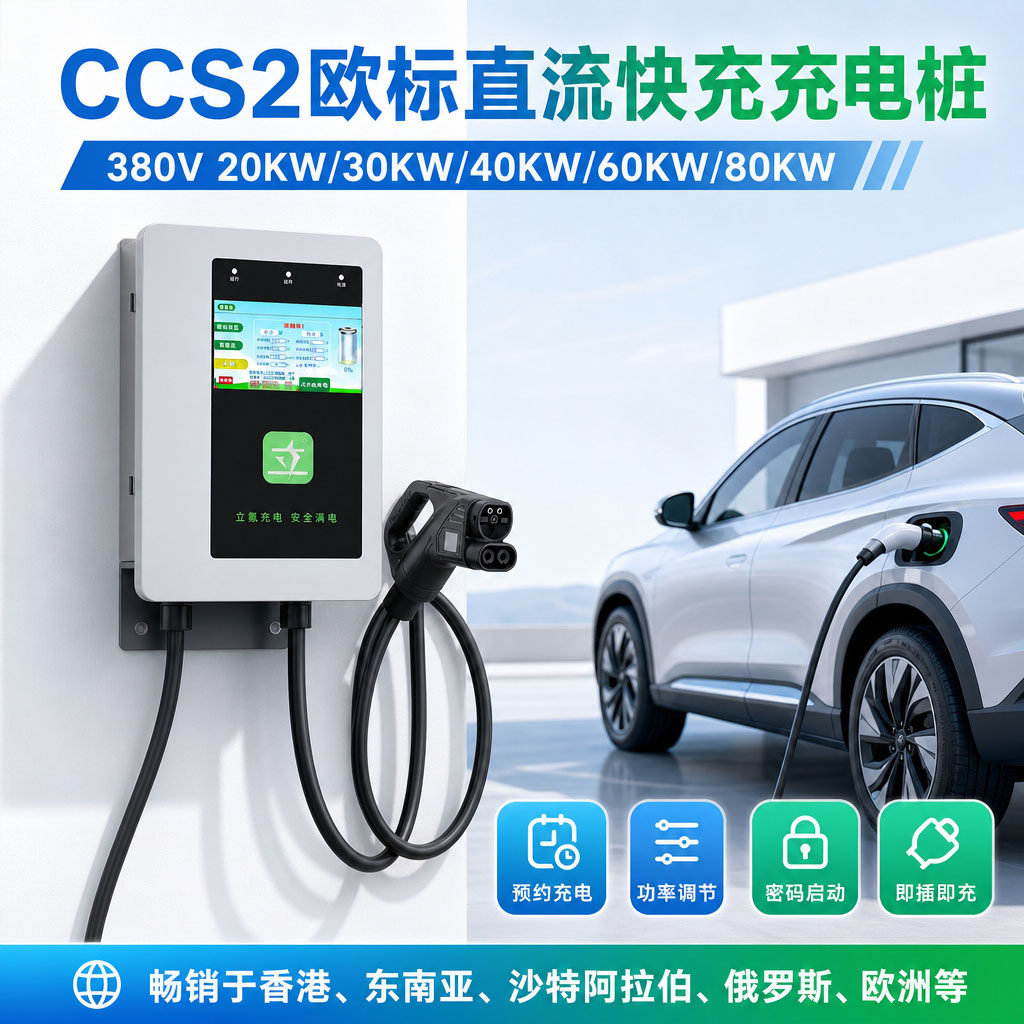 直流充电桩欧标CCS2标配挂壁式
