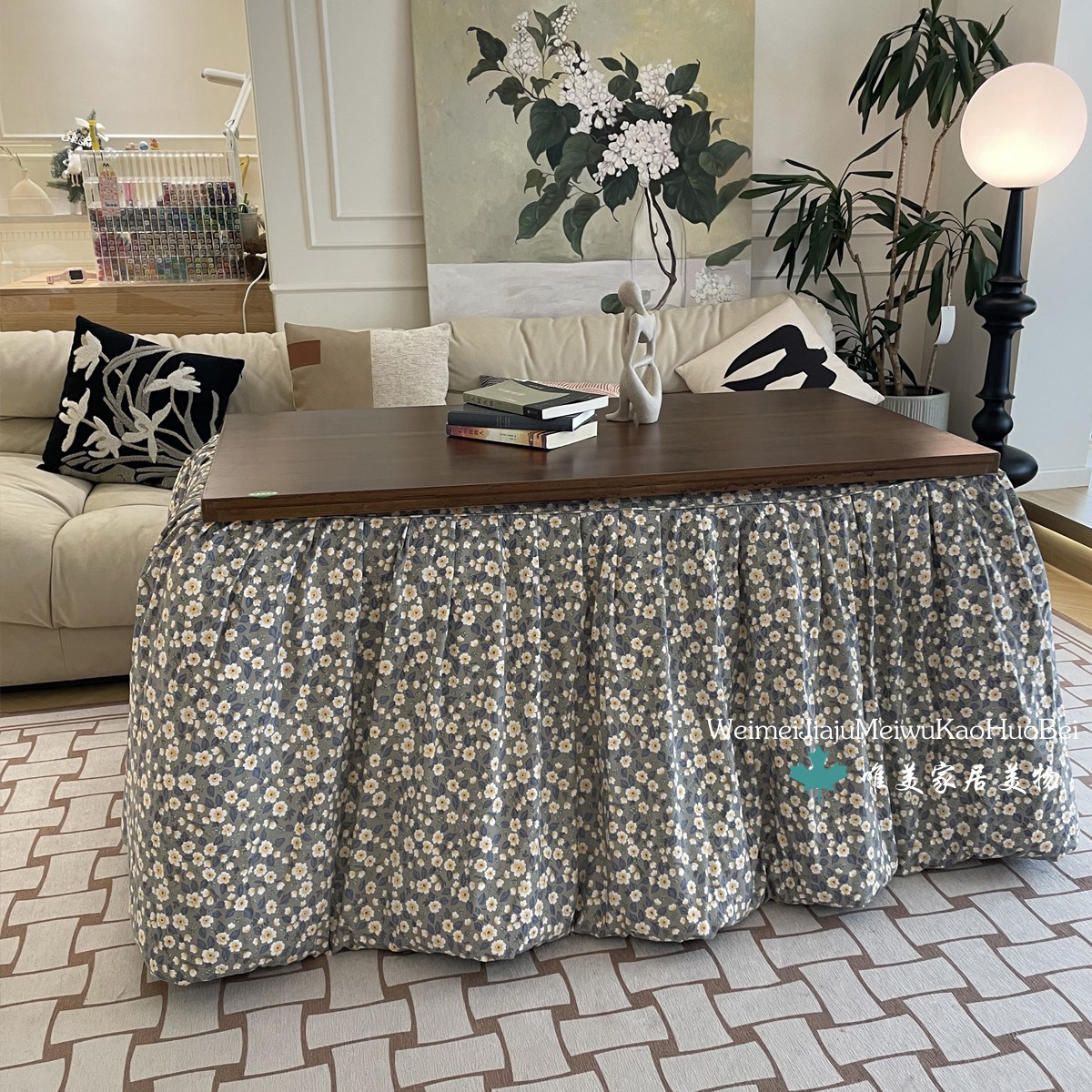 新款蓝翠花冬天可脱胆拆洗长方形家用电暖桌罩湖南烤火被罩茶几罩,居家布艺,烤火罩,淘宝优惠券,粉丝福利购,淘宝优惠卷