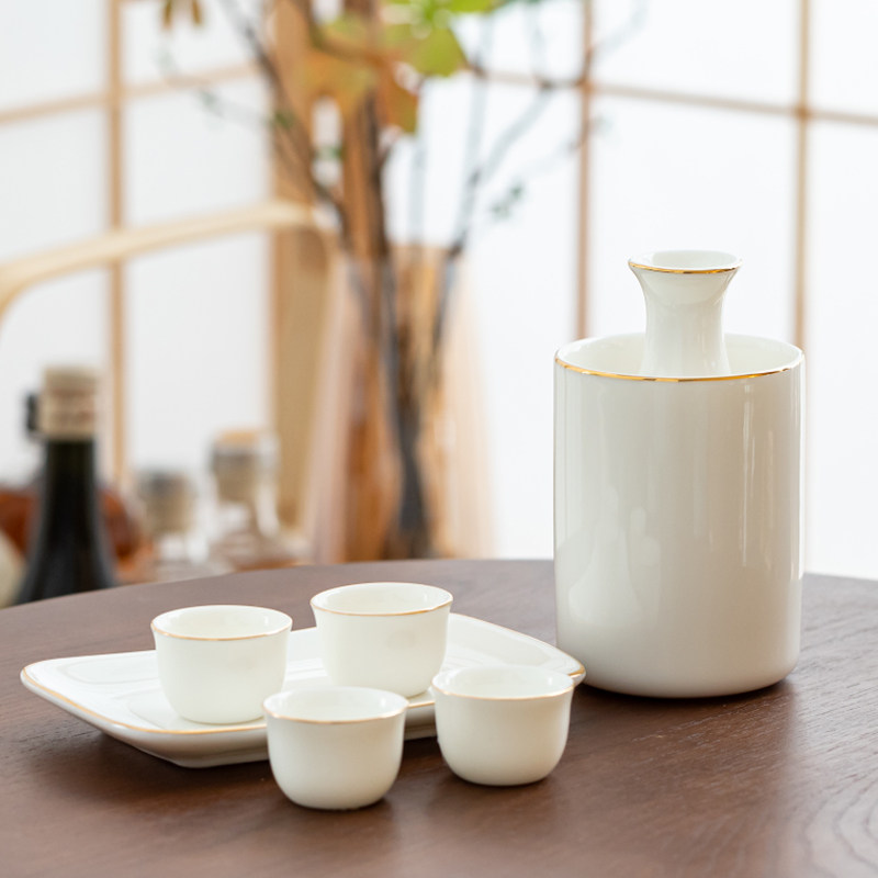 羊脂玉瓷酒具德化白瓷酒杯古风陶瓷小酒盅家用酒壶传统白酒杯套装