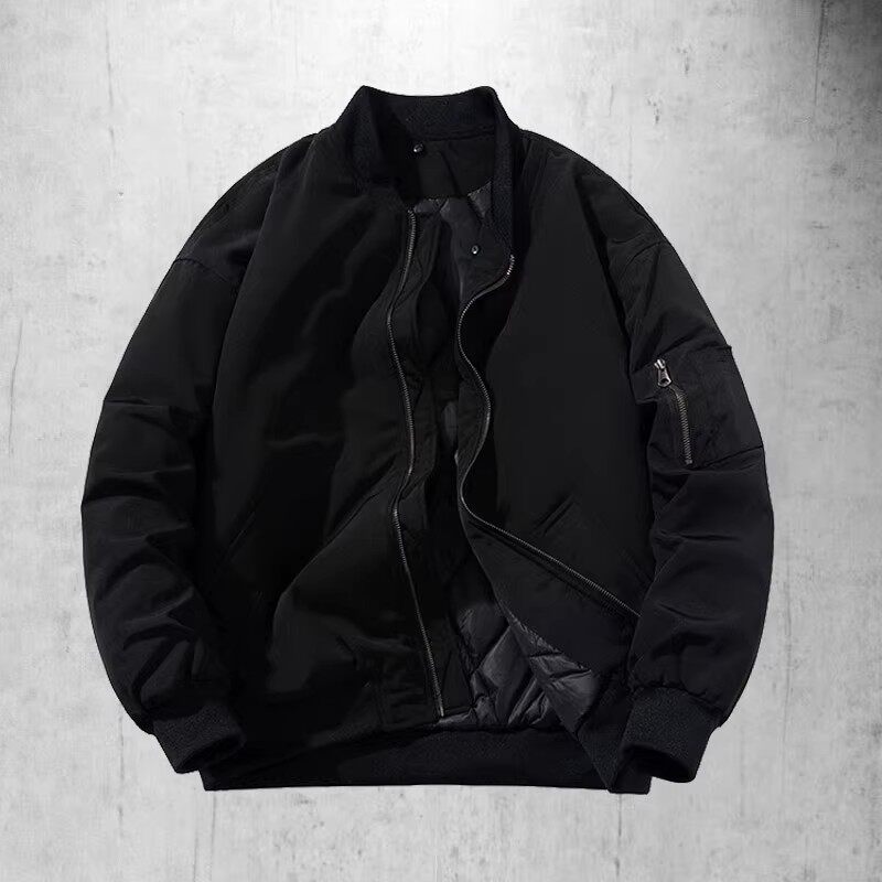 香港正品潮牌秋冬MA1纯色飞行员棒球服男女棉衣休闲连帽夹克外套