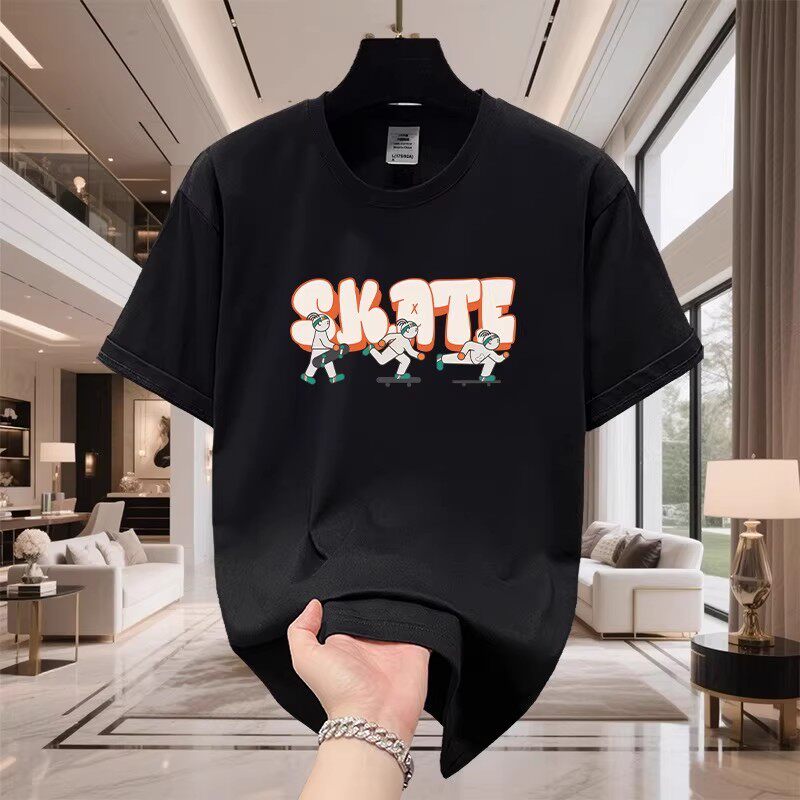 香港正品潮牌夏季滑板少年痞帅半袖男生纯棉重磅宽松圆领短袖T恤