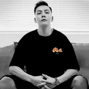 香港正品潮牌夏季卡通小熊断头熊半袖男女丝光棉大码冰丝短袖T恤