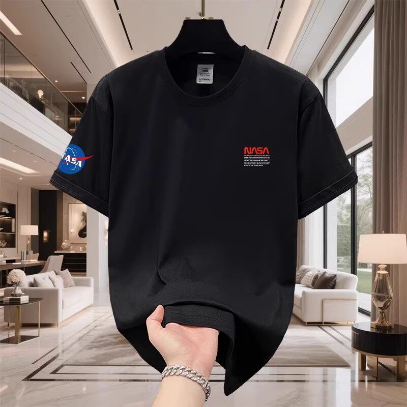 香港正品潮牌夏季NASA徽章痞帅半袖男女纯棉重磅宽松圆领短袖T恤