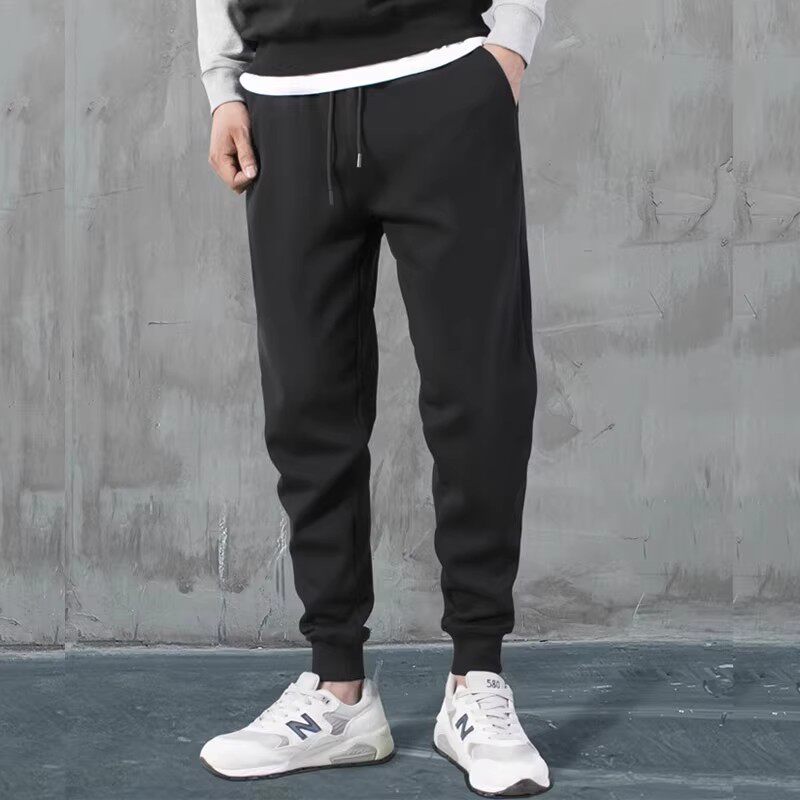 香港正品潮牌夏季纯色长裤小脚裤男女纯棉运动裤休闲大码加绒卫裤