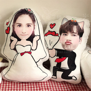 王嘉尔娃娃人形Q版抱枕生日礼物Diy异形枕头靠垫明星周边照片定制