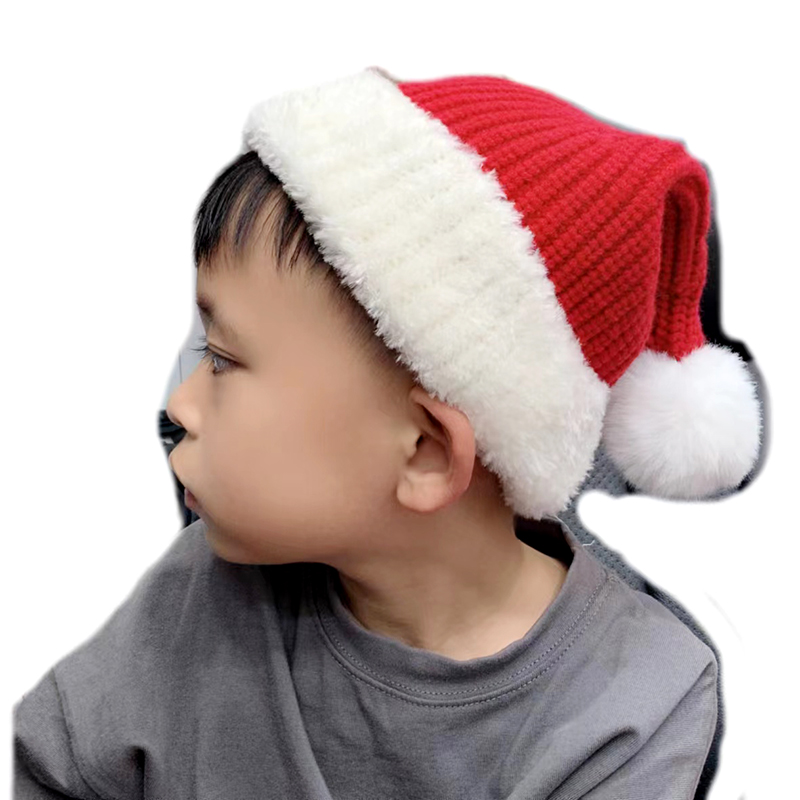 婴幼儿红色圣诞针织毛线帽