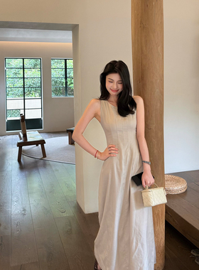 喂狗小面包 曼妙电影女主‘100莱赛尔’修身背心长裙女夏季连衣裙