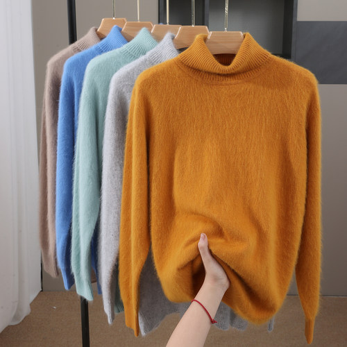 新款秋冬山羊绒衫男高领加厚毛衣休闲保暖大码针织羊毛高翻打底衫