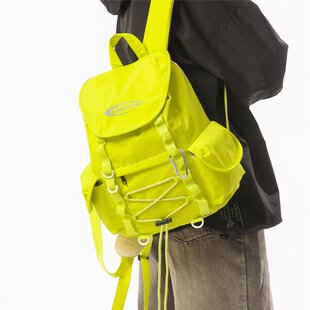 双肩包男女轻便登山旅行背包潮酷高颜值 户外机能风荧光绿2026新款