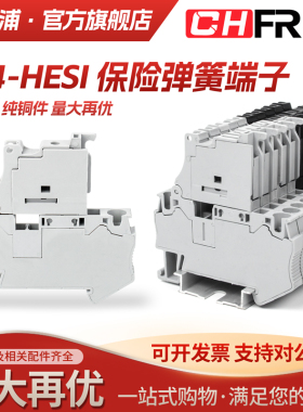厂家ST4RD弹簧保险接线端子排ST4-HESI导轨式快速直插4MM平方灰色