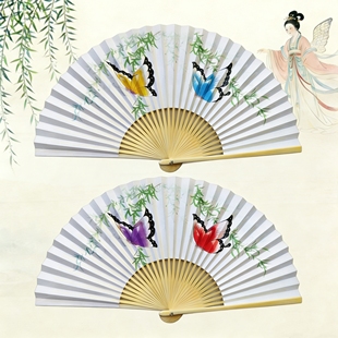 8寸9寸越剧扇子梁祝十八相送蝴蝶戏曲扇子戏剧演出舞蹈扇子