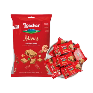 意大利进口莱家香草味榛子威化饼干迷你巧克力味夹心网红小零食