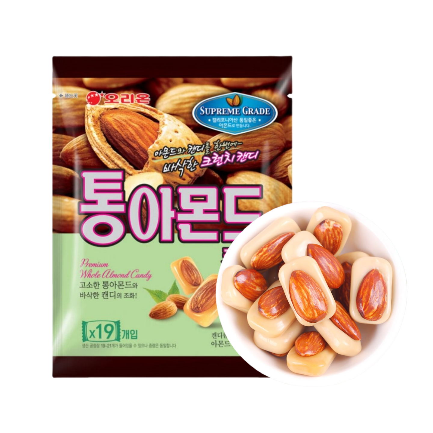 韩国进口扁桃仁杏仁坚果酥脆奶糖夹心糖果情人节礼物结婚喜糖