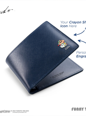 香港代购Crudo Leather 蜡笔小新零钱包商务时尚短款钱夹送男友