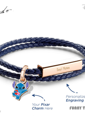 香港Crudo Leather 史迪仔编织绳手链情侣手绳生日礼物钢条手环女