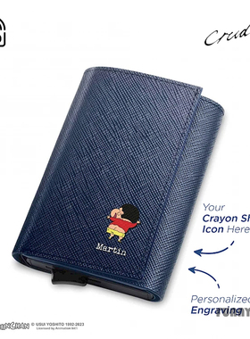 香港代购Crudo Leather 蜡笔小新短钱包商务时尚短款钱夹送男友