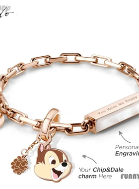 香港Crudo 迪士尼奇奇蒂蒂贝母手链花栗鼠闺情侣钢条手绳轻奢生礼