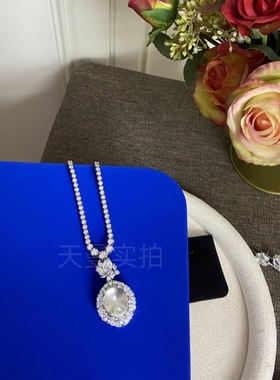 新中式国风14*16玻璃种高冰水沫玉蛋面吊坠