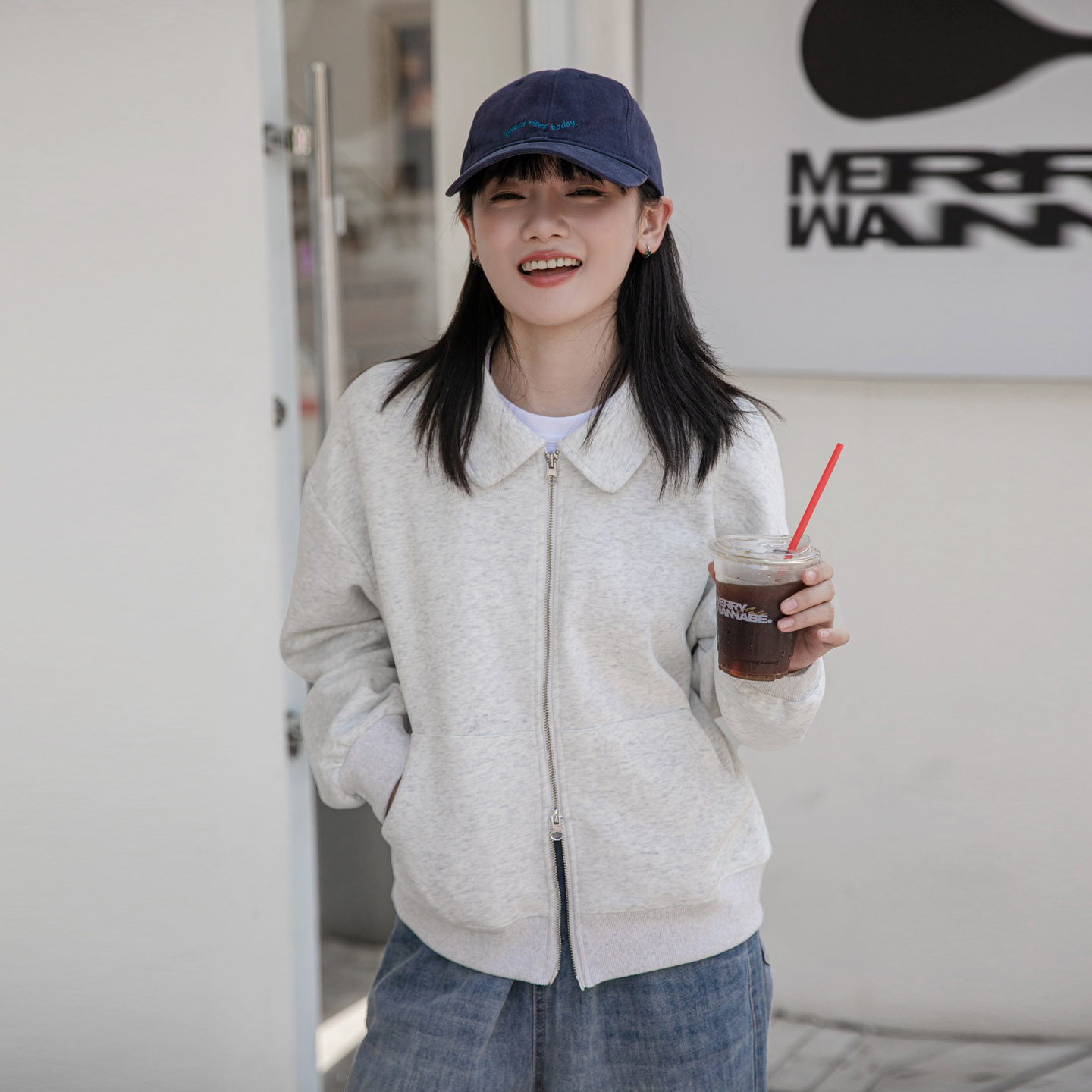 角舍2026春秋季新款巨好看的宽松拉链开衫卫衣外套女士小个子上衣