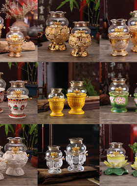 新古典摆件玻璃环保长明佛前供灯