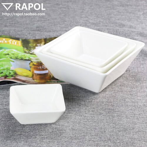 5~10英寸陶瓷正方碗 大碗面碗 方形粥碗 拌面 沙拉 甜品碗 大汤盆