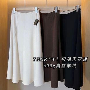 法式 重工八片裙 松紧高腰毛呢显瘦伞裙女 渠道货 深圳南油女装