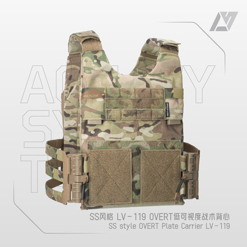 AS机敏系统 SS狼头款LV119低视度战术背心 Molle侧围 进口考杜拉