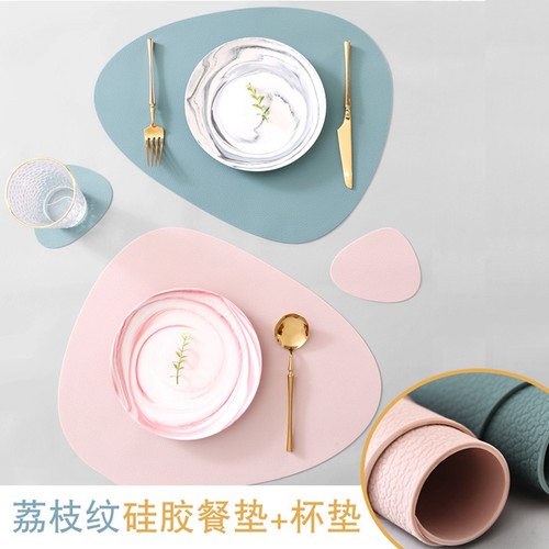 包邮加厚硅胶水滴状防滑西餐垫