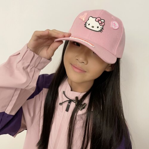 ins风简约小清新凯蒂猫款鸭舌帽2026新款高颜值kitty猫儿童棒球帽