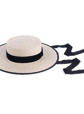 春夏季新款草帽防晒出游休闲织带女士帽子