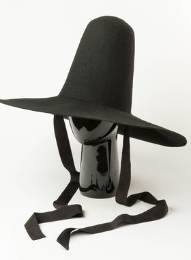 2021欧美时尚复古羊毛呢大檐礼帽绑带时尚舞台走秀表演造型毛毡帽