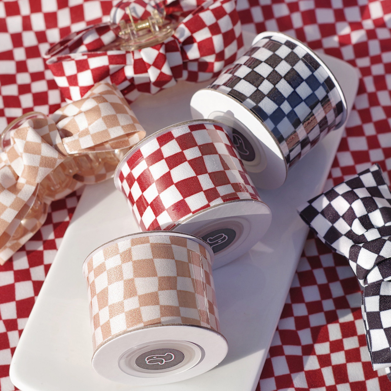 福2呆棋盘格原创高定复古丝带极简包装缎带蝴蝶结发饰材料4厘米宽,居家布艺,丝带/绸带/布带,淘宝优惠券,粉丝福利购,淘宝优惠卷