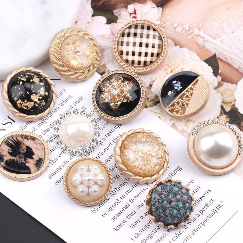 圆形钻漂亮金箔装饰扣子