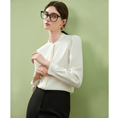 女 PALO WIETING｜轻奢极简设计30姆米真丝桑蚕丝立领衬衫 原599