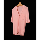 针织衫 PALO WIETING｜高笈老钱风18针丝羊毛V领短袖 女