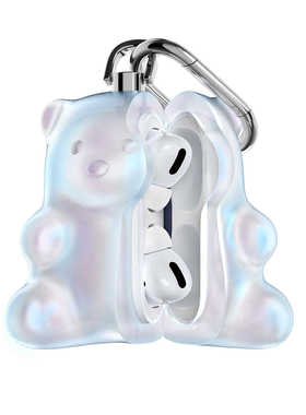 808FC原创小熊Airpodspro2苹果耳机壳硬胶炫彩airpods4保护套硬胶pro适配苹果防摔3代蓝牙耳机盒