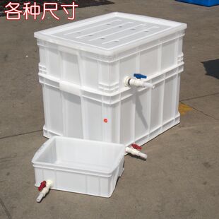加厚养龟箱塑料养鱼水箱带排水带盖养殖箱可换水带阀门周转箱龟缸
