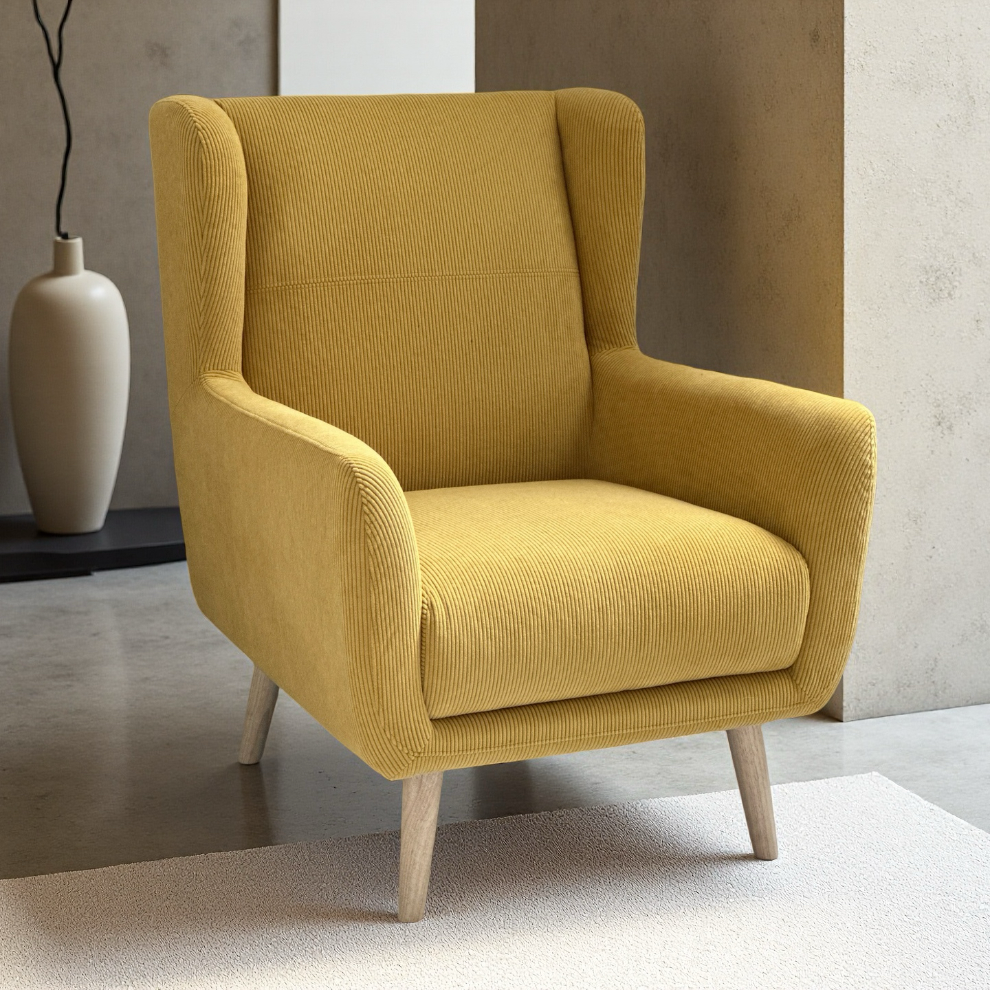 北欧轻奢现代简约客厅卧室沙发椅设计师款小户型单人位布艺沙发