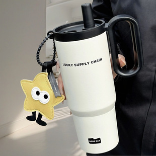 巨无冰霸吸管保温杯女生大容量可外带车载杯子便携把手学生水杯男