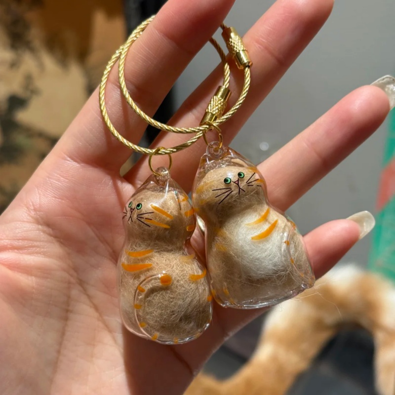 猫毛收集瓶透明收纳盒钥匙扣挂件