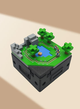 我的世界电动小火车生日礼桌面摆件我的世界玩具摆件