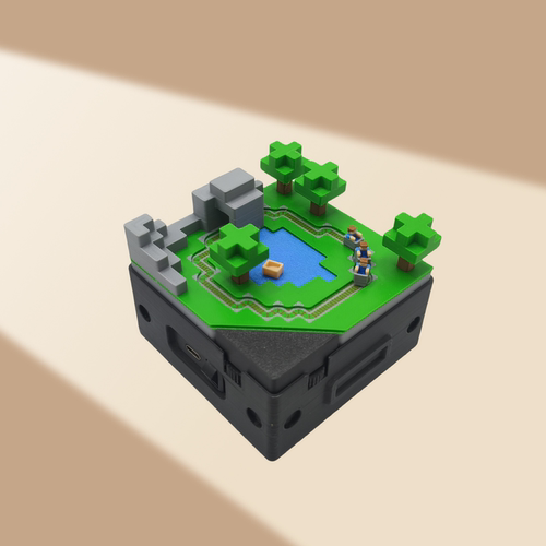 我的世界电动小火车生日礼桌面摆件我的世界玩具摆件