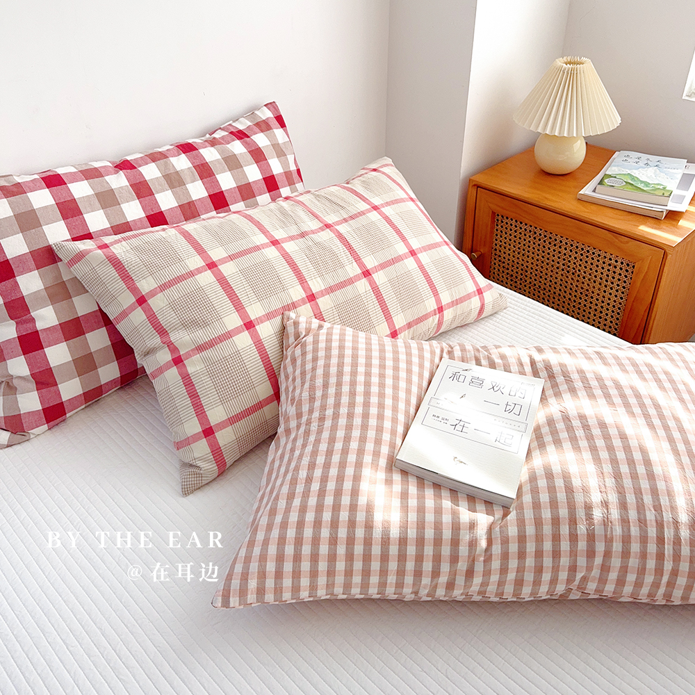 简约水洗棉枕头套小清新