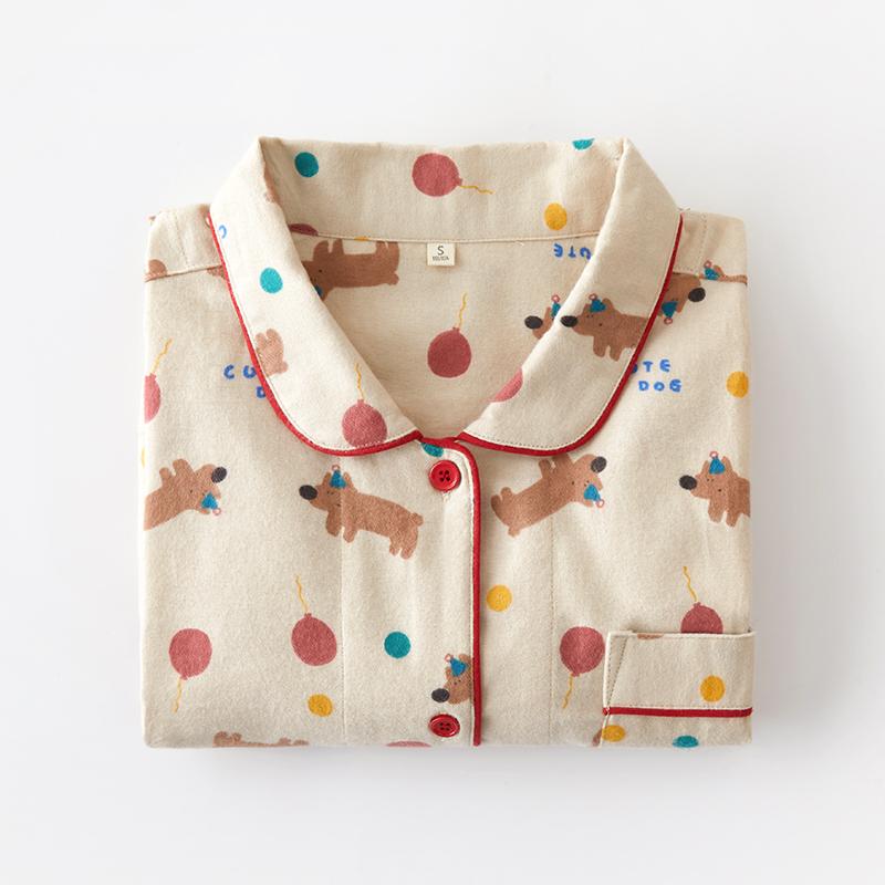 圣诞米小狗女款磨毛秋冬家居服