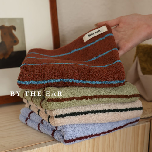 简约条纹全棉毛圈吸水毛巾浴巾